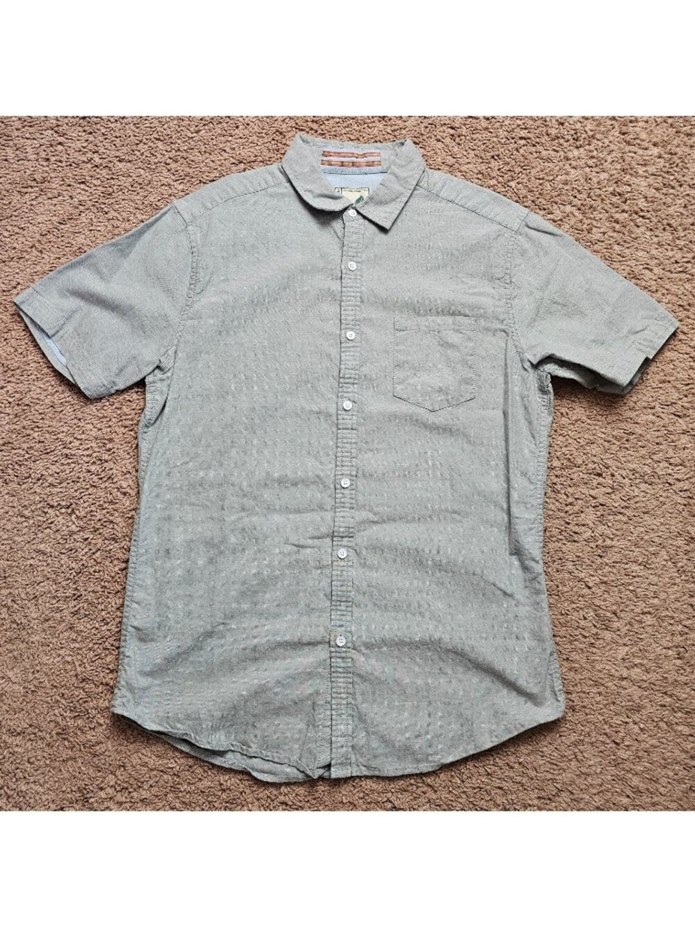 Colours by Alexander Julian Button Up Shirt Mens M Gray Short Sleeve Cotton Top